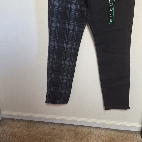 Hot Topic Men's Grey And Black Plaid Split Leg Skinny Jeans Size 36 X 32 - Picture 8 of 10